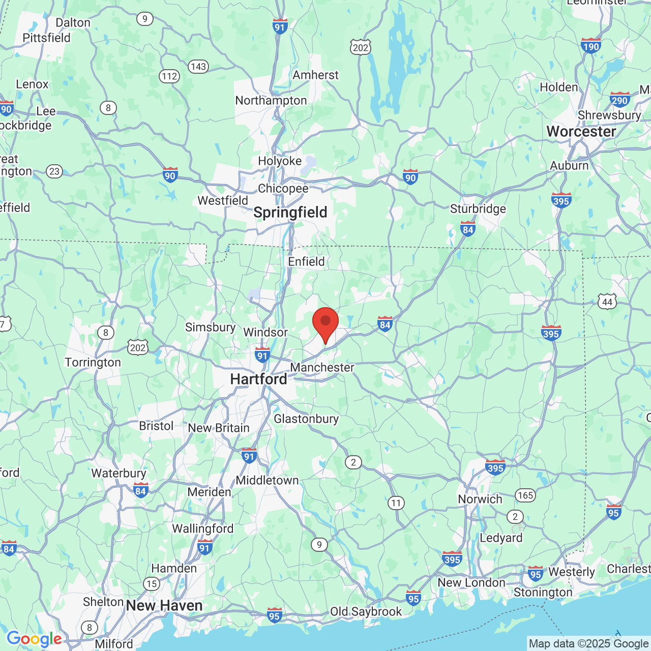 Google map image of our location in 219 Talcottville Rd Vernon, CT